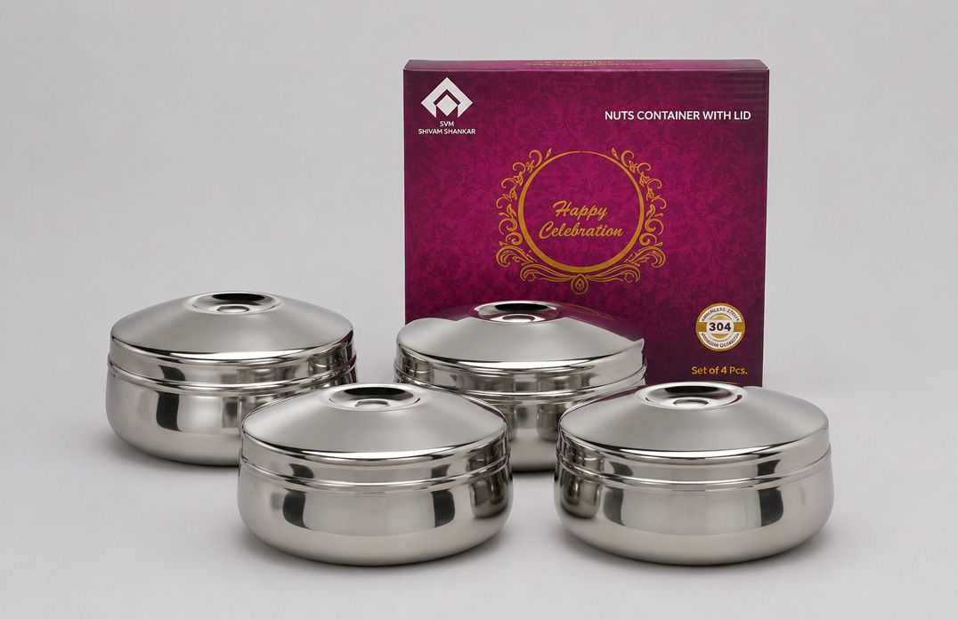 4 Pieces Stainless Steel Nuts Container Set