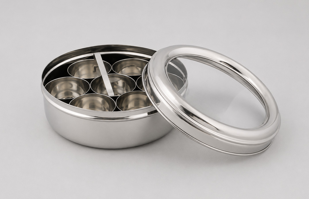 Stainless Steel Masala Dabha Dry Fruit Box