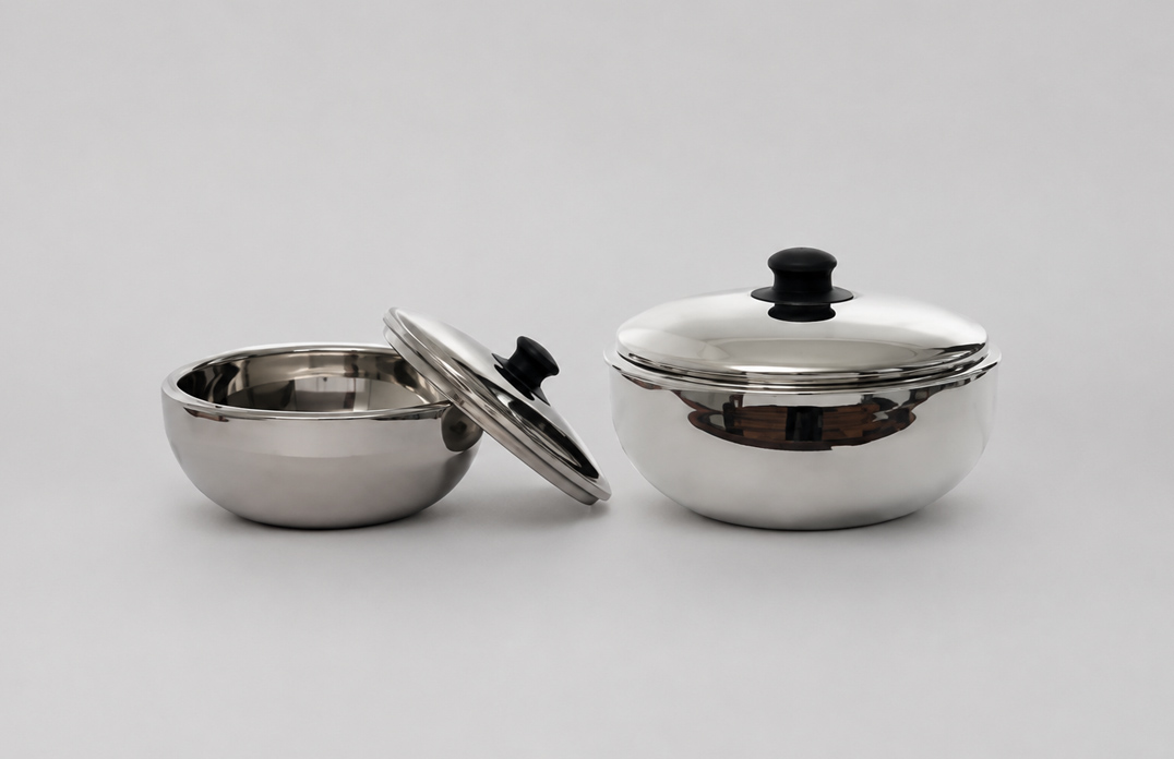 Small/Big Stainless Steel Lotus Bowl Set
